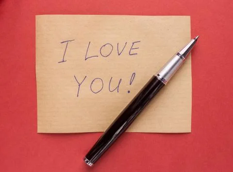 Confession letter on red background Stock Photos