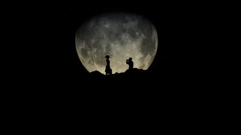 Confession of senses under the moon .3D Render Stock Illustration
