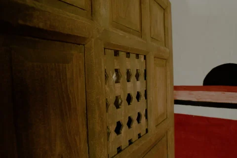 Confessionary drape opens 1 Stock Footage 276916291