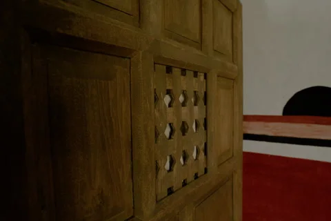 Confessionary drape opens Stock Footage 276916286