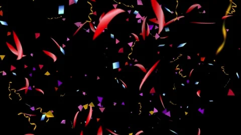 Confetti on air falling during animation backgrounds. Multicolor confetti. party Stock Footage 336445267