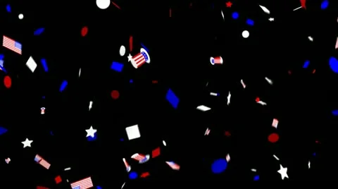 Confetti America Seamless Loop with Alpha Stock Footage 10917297