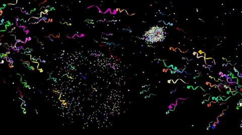 Confetti and celebration ribbons Stock Footage 1047660
