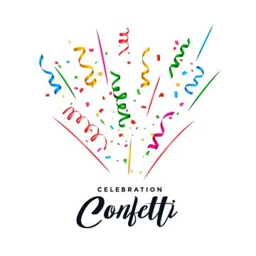 Confetti and serpentine explosion background Stock Illustration