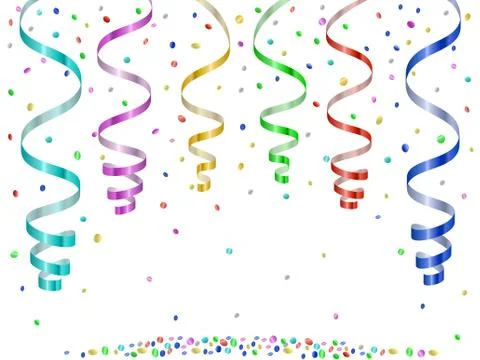Confetti and serpentines Stock Illustration