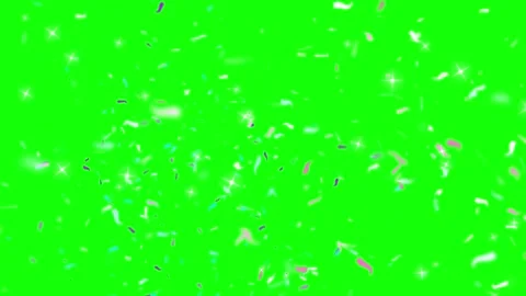 Confetti and sparkles falling on green screen background Video stock 337983551