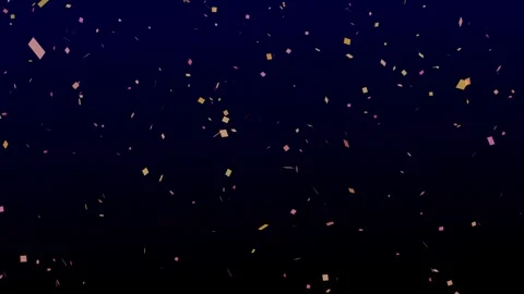Confetti animation gently falling against a deep blue background, creating .. Video stock 306728289