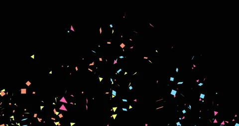 Confetti animation isolated on black background. Festive holiday colorful Stock Footage 239201680