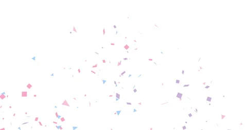 Confetti animation isolated on white background. Festive holiday colorful Stock Footage 238646648
