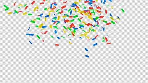Confetti background for celebrations concept, with alpha channel for overlay. Stock Footage 211789322