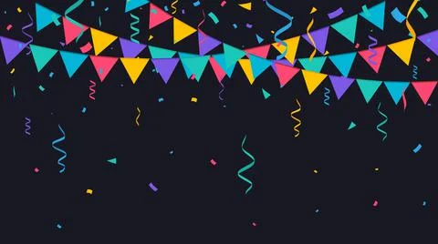 Confetti background. Festive backdrop. Party design with colorful confetti Stock Illustration