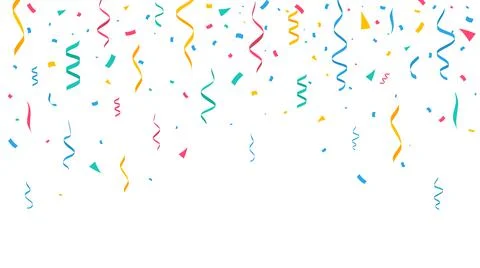 Confetti background. Festive backdrop. Party design with colorful confetti Stock Illustration