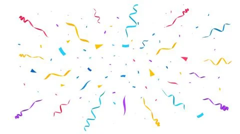 Confetti background. Festive backdrop. Party design with colorful confetti Stock Illustration