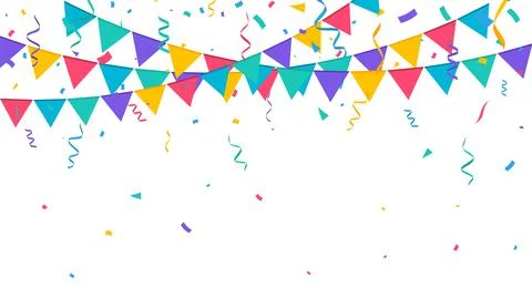 Confetti background. Festive backdrop. Party design with colorful confetti Stock Illustration