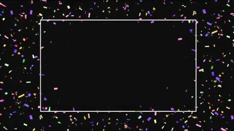 Confetti border decorative frame for copy space text overlay on dark backdr.. Stockbeeldmateriaal 339791513