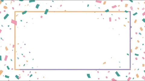 Confetti border decorative frame for copy space text overlay seamless loop .. Stockbeeldmateriaal 339791515