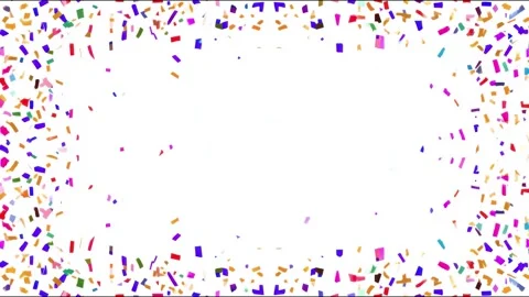 Confetti border frame falling rim animation for copy space text overlay sea.. Stock Footage 339791508