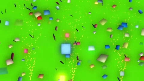 Confetti burst and falling celebration particles on green screen background Stock Footage 320791272