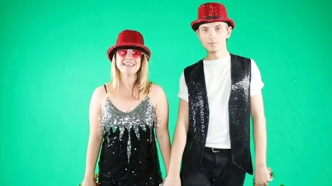 Confetti Chromekey green dance cool people fun Vídeo Stock 80137922