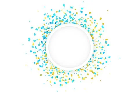 Confetti circle ring paper scatter explosion celebration party template banner Stock Illustration