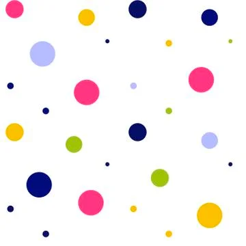 Confetti circles pattern in trendy style on pink background. Stock Illustration