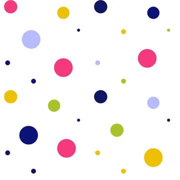 Confetti circles pattern in trendy style on pink background. 스톡 일러스트