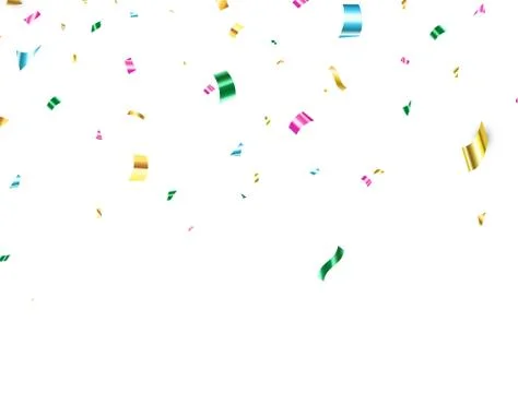 Confetti color falling on white background. Bright colorful festive tinsel. P Stock Illustration