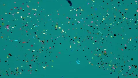 Confetti Colored Shapes Teal Screen (3) Video stock 146510640