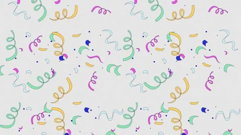 Confetti curling streamers falling effect video overlay Stock Footage 333107702