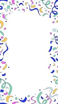 Confetti curling streamers vertical frame copy-space イラスト素材