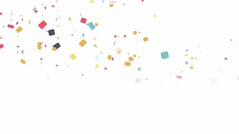 Confetti Diagonal Sweep on White Background Loop Stock Footage 339303080