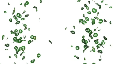 Confetti with dollar logo on it for the winner of a prize - separated alpha.. 스톡 동영상 267736409