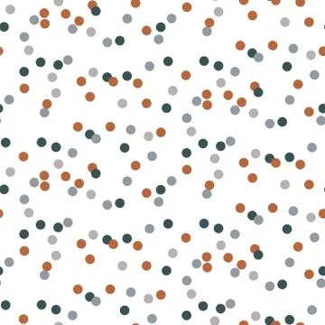 Confetti dots seamless vector pattern. Earthy colors abstract paper design. 스톡 일러스트