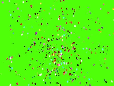 Confetti Explodes on a Green and Black Backgrounds Stock Footage