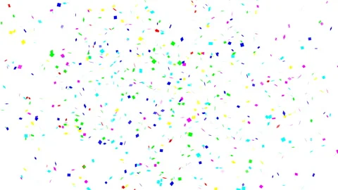 Confetti explosion 4k white screen. Colorful shot of paper pieces animated Stock Footage 300903545
