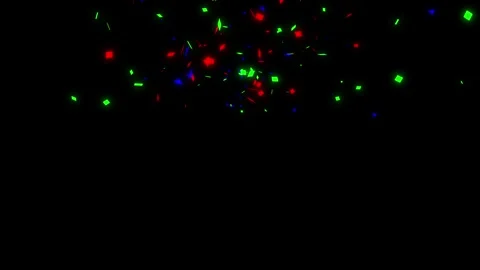 Confetti Explosion and Falling Pack on a black Background Stock Footage 274770536