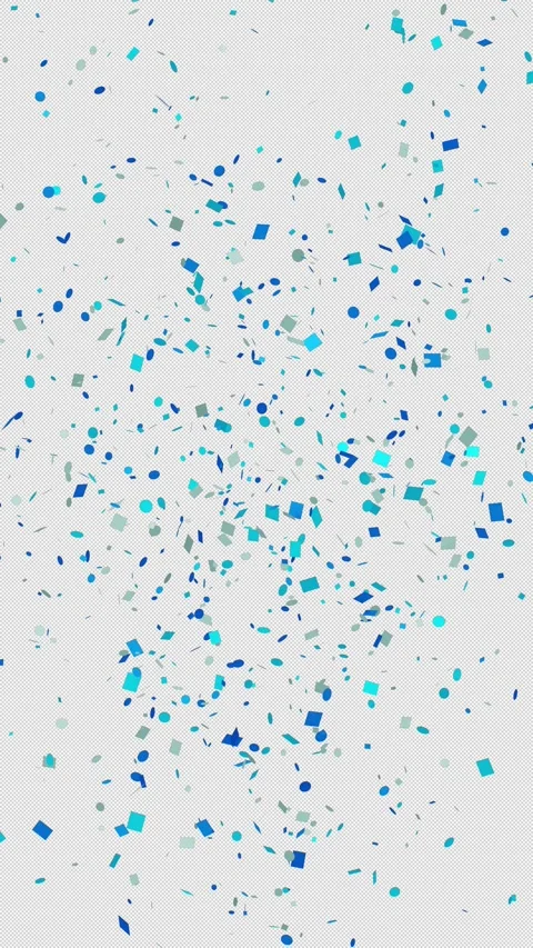 Confetti explosion. Animation of blue confetti on a transparent background. Stock Footage 328265787