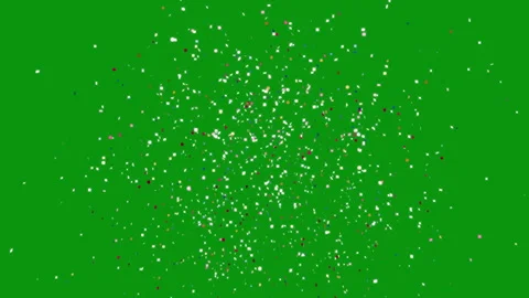 Confetti explosion. Colorful falling festive particles, stripes. Green scre.. Stock Footage 340239359