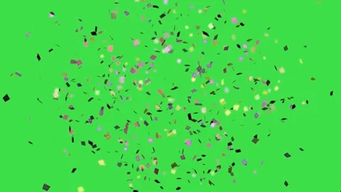 Confetti explosion with colorful particles falling on green screen background 4k Stock Footage 329964568