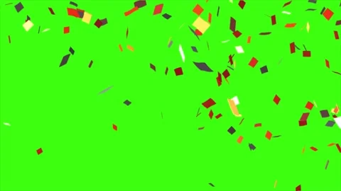 Confetti Explosion Falling Green Screen Motion Graphics Celebration Overlay Stock Footage 343724362
