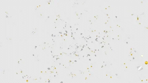 Confetti Explosion in Gold and Silver Paper for New Year, Birthday, Wedding Video stock 302333843