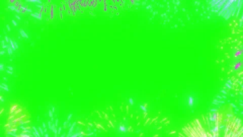 Confetti explosion on green screen. Festive party poppers with colorful paper Stockbeeldmateriaal 340117793