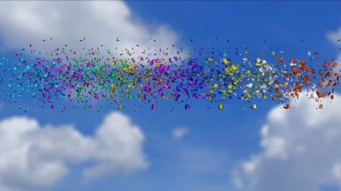 Confetti explosion multicolored for holiday, congratulation, party Stock Footage 121557799