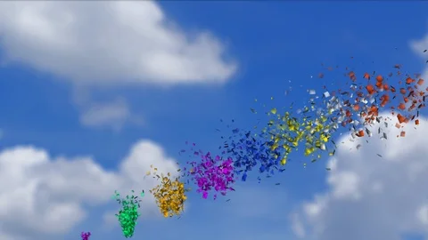Confetti explosion multicolored for holiday, congratulation, party Stock Footage 121570438