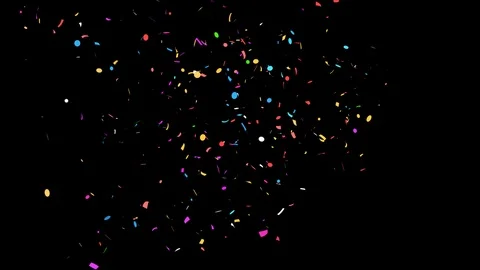 Confetti Explosion from Right Side / Ultra HD 4K with Alpha Matte Channel Stock Footage 126993826