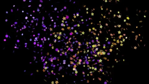 Confetti explosion star and circles shapes isolated on black backgrounds re.. Stock Footage 327772175