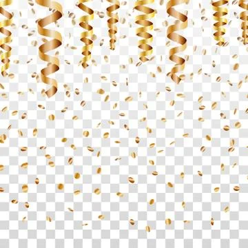 Confetti falling abstract background. Gold tiny pieces. Stock Illustration