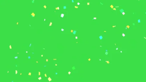 Confetti falling animation on green screen background for celebration and partie Stock Footage 329964572
