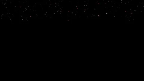 Confetti falling on black background looped animation plus alpa. Holiday or Stock Footage 84746149