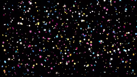 Confetti falling on black background slow motion 스톡 동영상 346151382